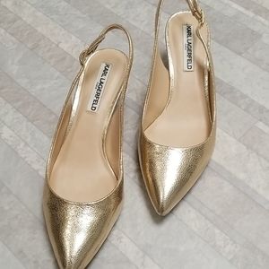 Karl Lagerfeld kitten heel slingbacks, size 9